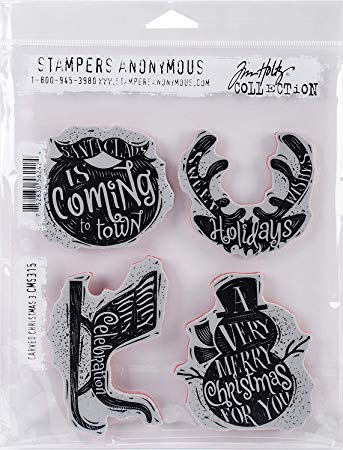 STAMPERS ANONYMOUS - Tim Holtz Cling Stamps - Carved Christmas 3