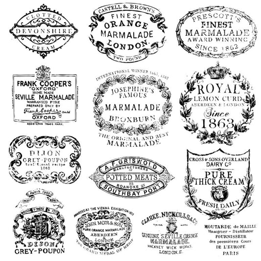 Iron Orchid  Décor Stamp Set - 12x12 - Crockery