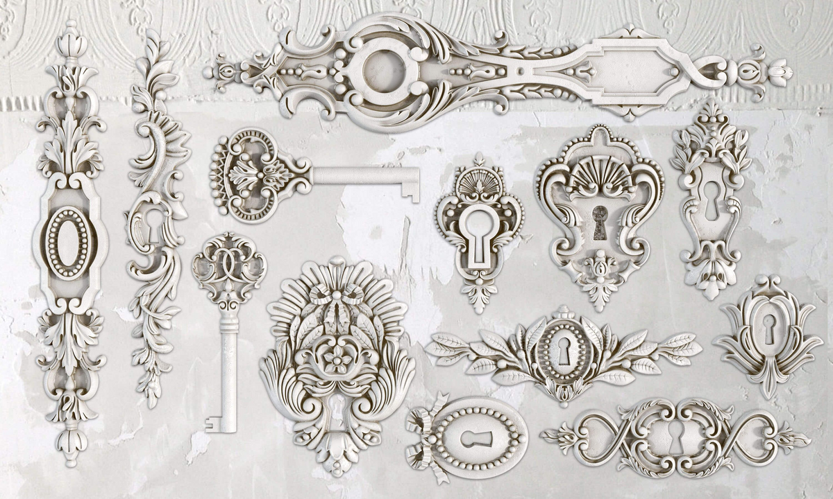 Lock and Key Decor Mould by IOD - Iron Orchid Designs - BACK IN STOCK