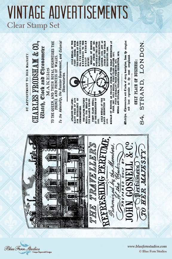Blue Fern Stamp - Vintage Advertisements - Stamp Set *