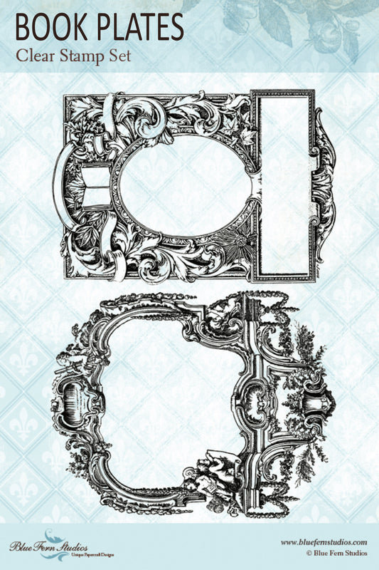 Blue Fern Stamp - Book Plates Stamp Set - Jane's Memoirs
