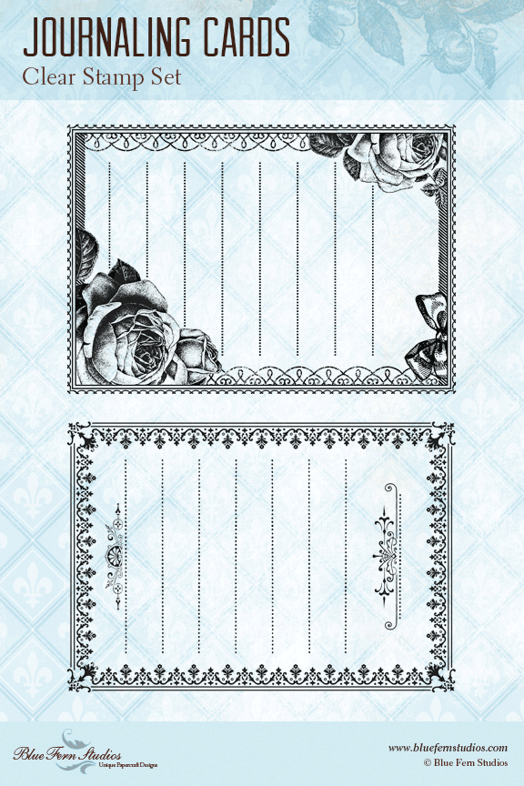Blue Fern Stamp - Journaling Cards *