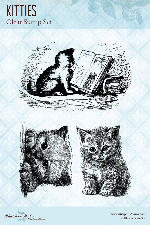 Blue Fern Stamp - Kitties Stamp *