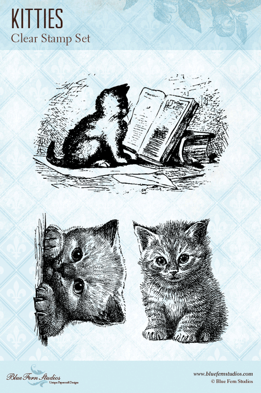 Blue Fern Stamp - Kitties Stamp *