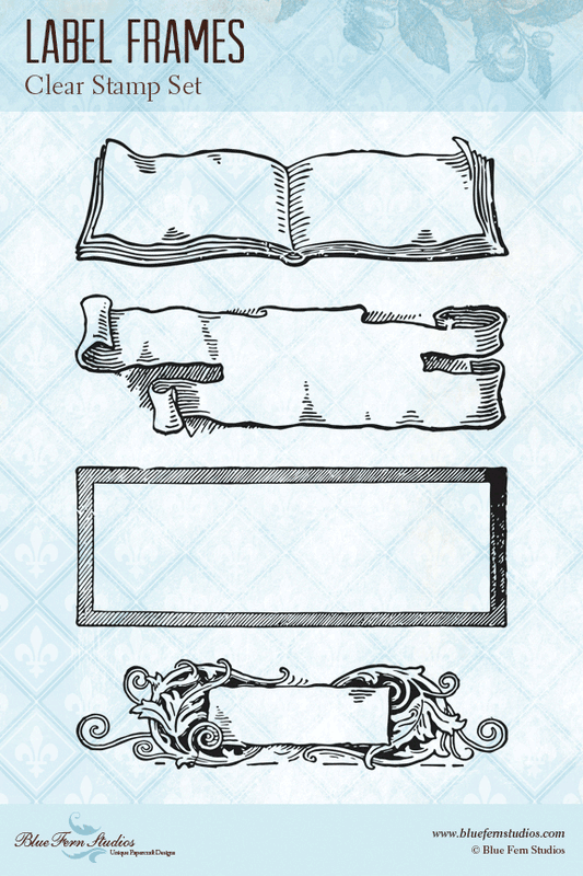 Blue Fern Stamp - Label Frames Stamp *