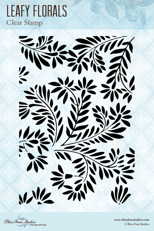 Blue Fern Stamp - Leafy Florals Stamp