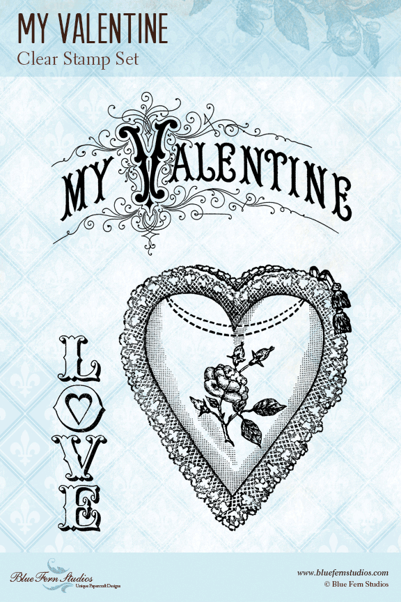 Blue Fern Stamp - My Valentine *