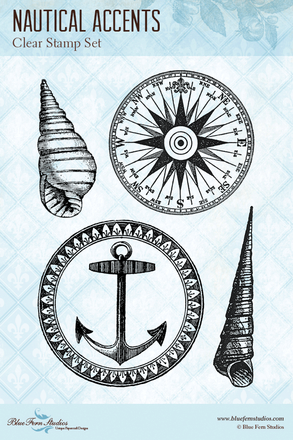 Blue Fern Stamp - Nautical Accents *