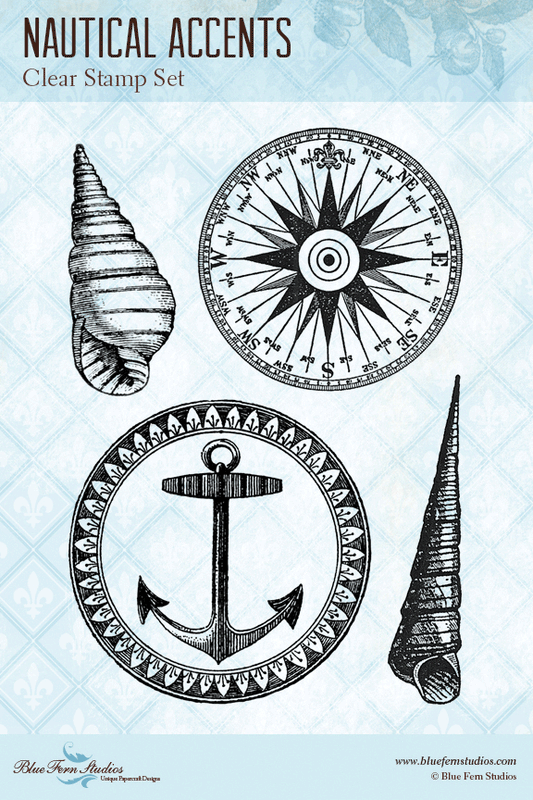 Blue Fern Stamp - Nautical Accents *