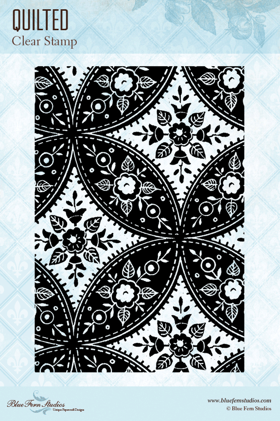 Blue Fern Stamp - Quilted *