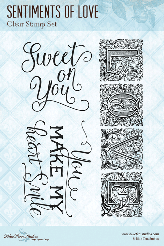 Blue Fern Stamp - Sentiments of Love *