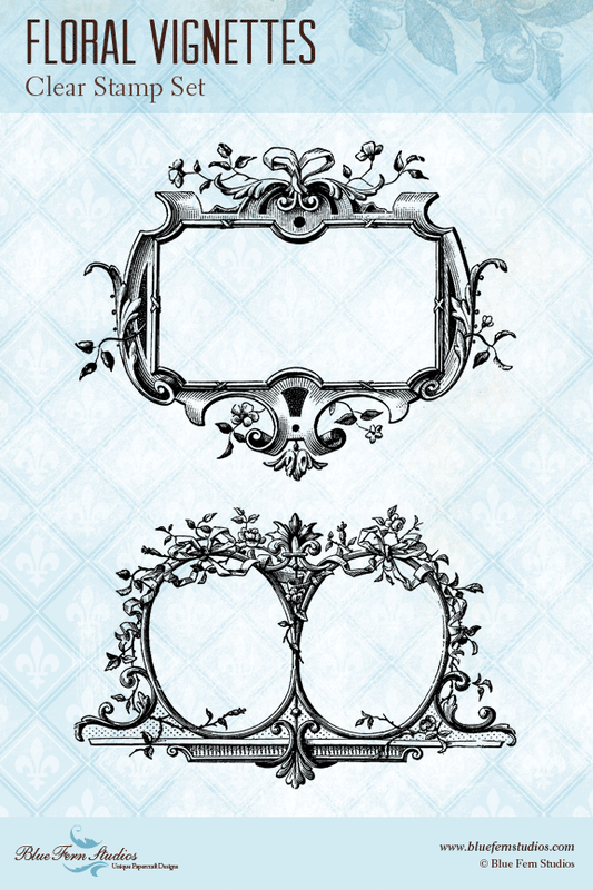 Blue Fern Stamp - Floral Vignettes *