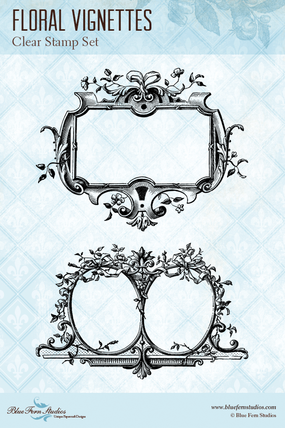 Blue Fern Stamp - Floral Vignettes *
