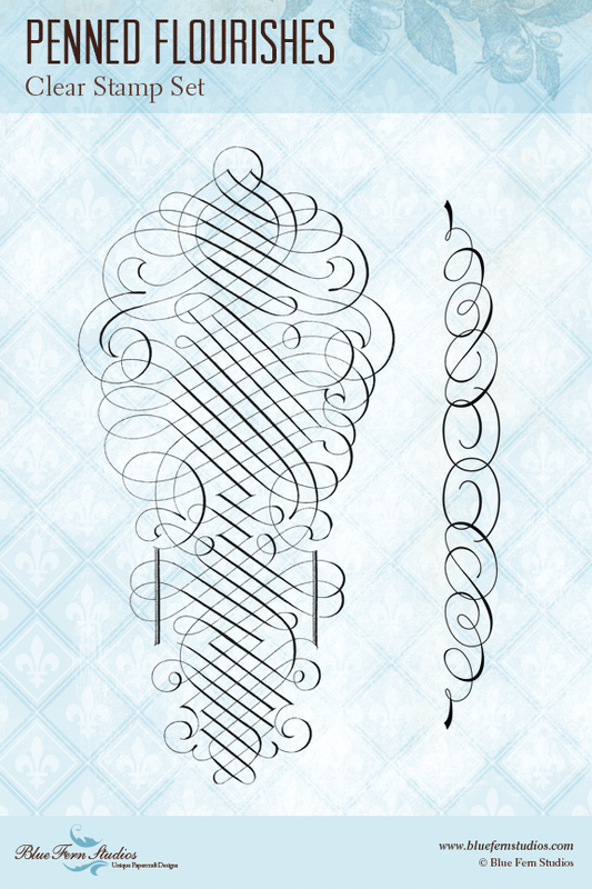 Blue Fern Stamp - Penned Flourishes *