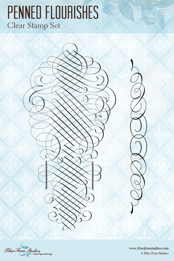 Blue Fern Stamp - Penned Flourishes *