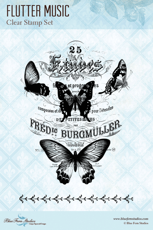 Blue Fern Stamp - Flutter Music *