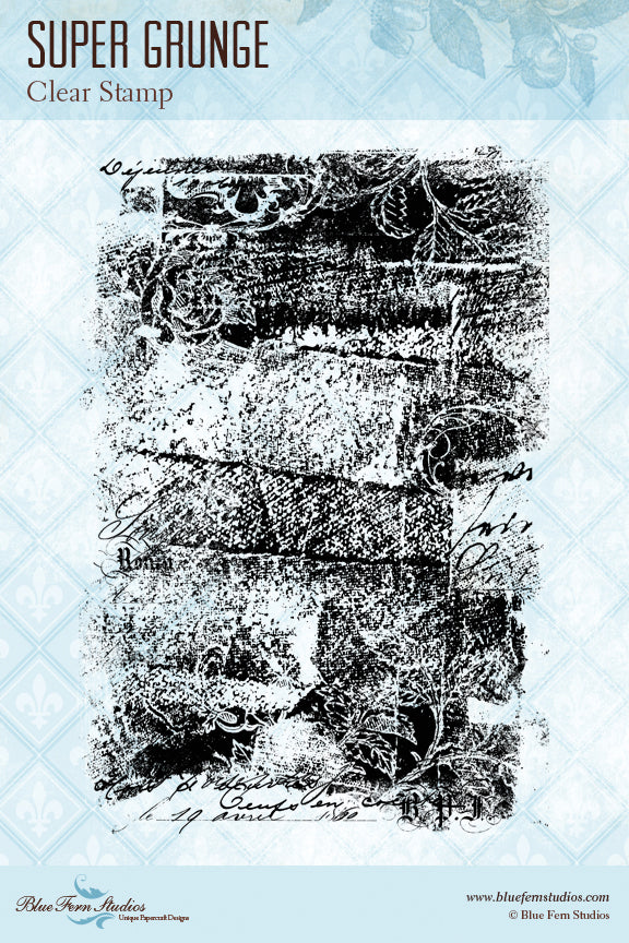 Blue Fern Stamp - Super Grunge