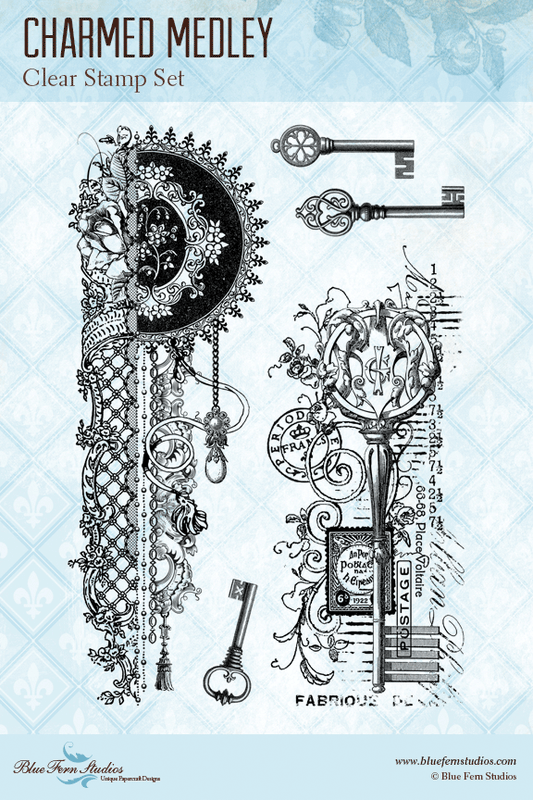 Blue Fern Stamp - Charmed Medley *