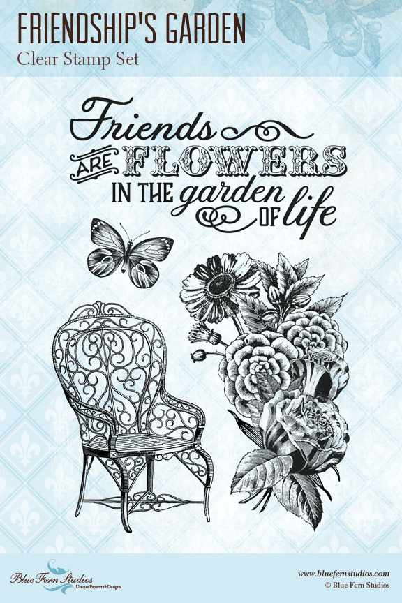 Blue Fern Stamp - Friendship's Garden - NEW *