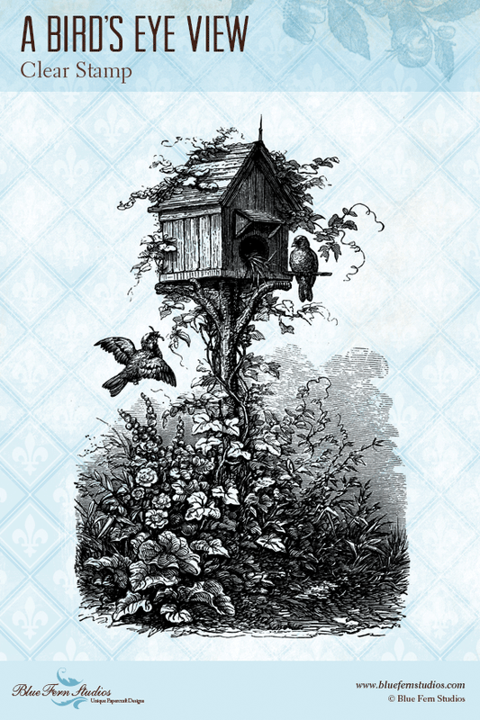 Blue Fern Stamp - Bird's Eye View *
