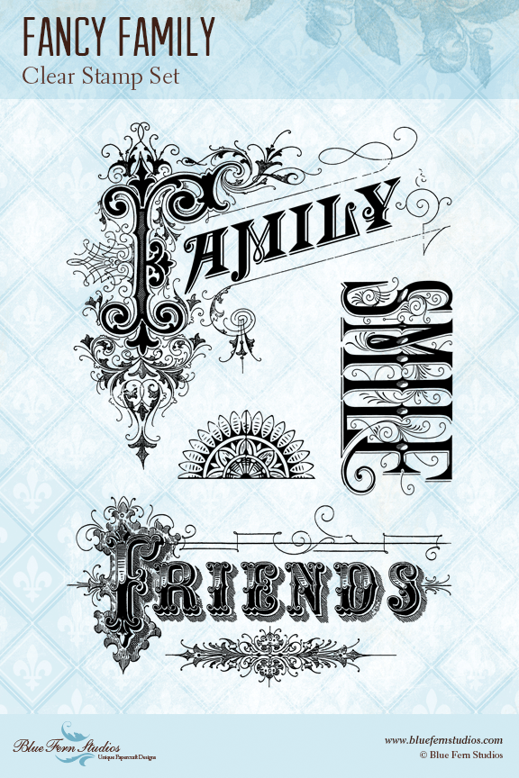 Blue Fern Stamp - Fancy Family Stamp Set *