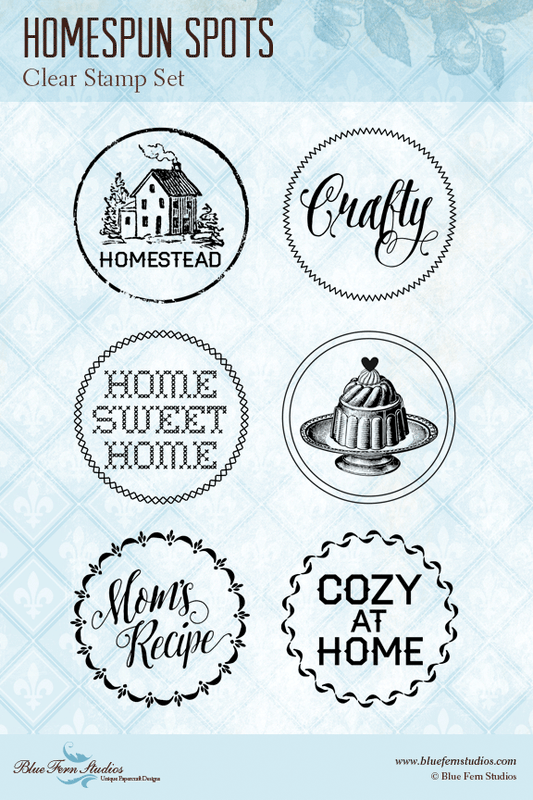 Blue Fern Stamp - Homespun Spots *