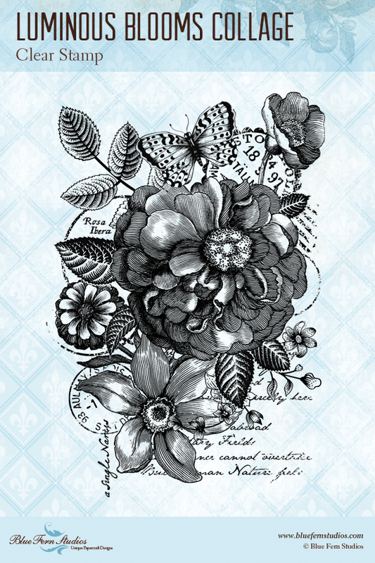 Blue Fern Stamp - Luminous Blooms *