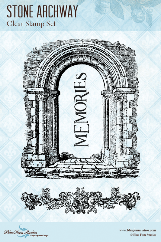 Blue Fern Stamp - Stone Archway Stamp *