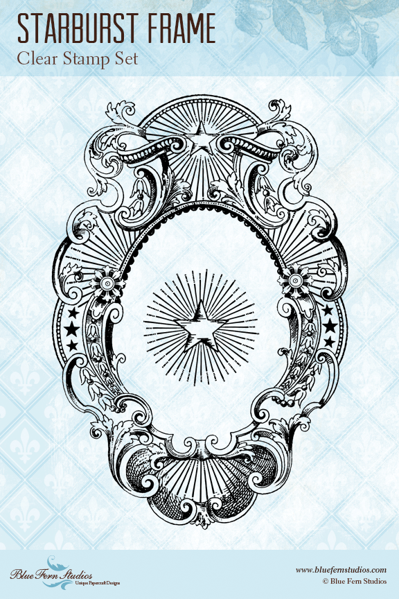 Blue Fern Stamp - Starburst Frame Set *