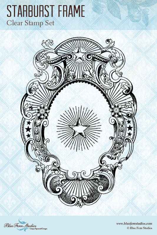 Blue Fern Stamp - Starburst Frame Set *