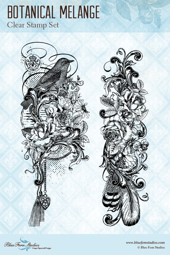Blue Fern Stamp - Botanical Melange *