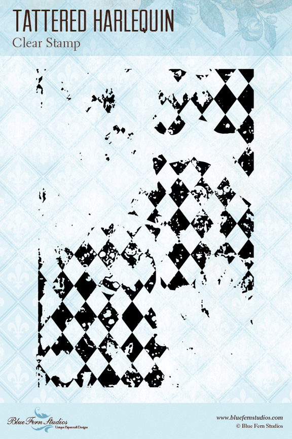 Blue Fern Stamp - Tattered Harlequin *