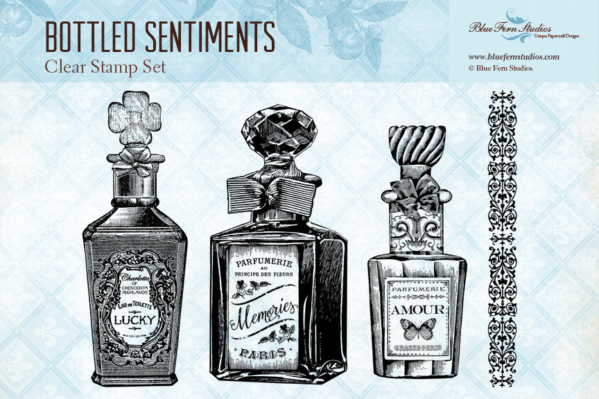 Blue Fern Stamp - Bottled Sentiments *