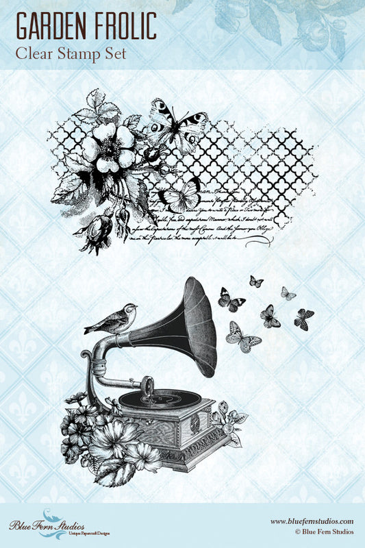 Blue Fern Stamp - Garden Frolic *