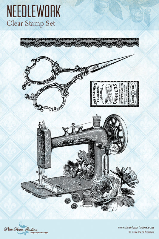 Blue Fern Stamp - Needlework Stamp Set *