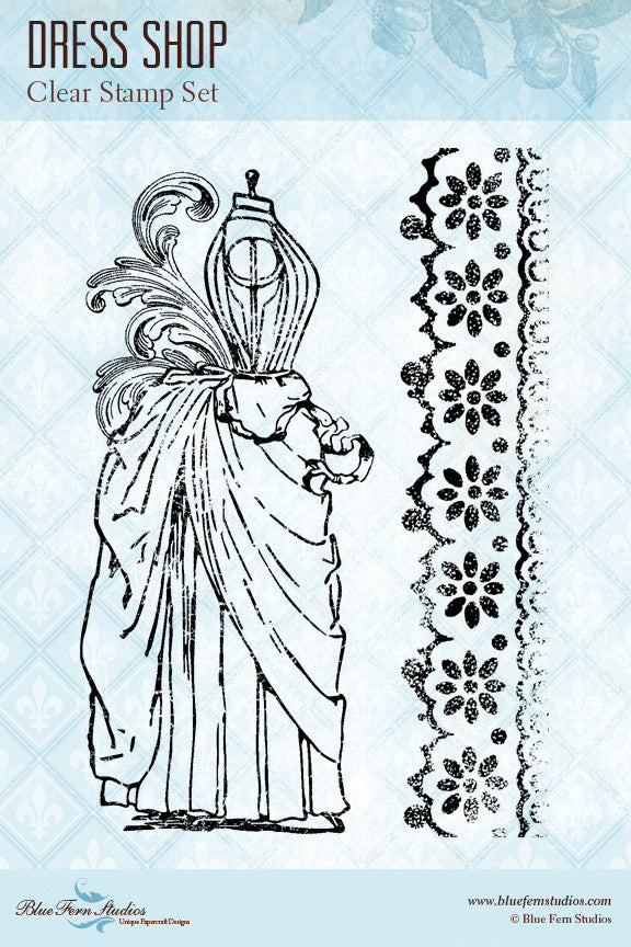 Blue Fern Stamp - Dress Shop Stamp Set *