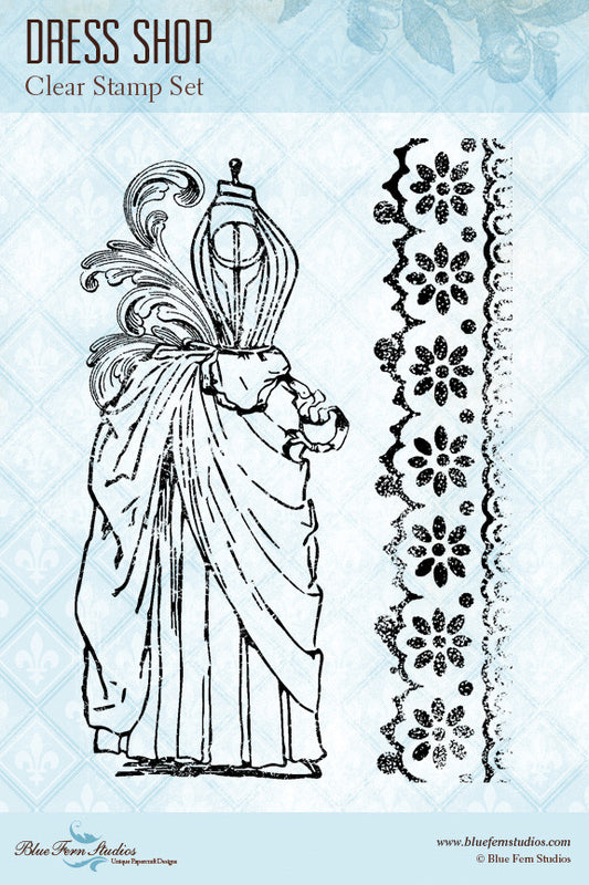 Blue Fern Stamp - Dress Shop Stamp Set *