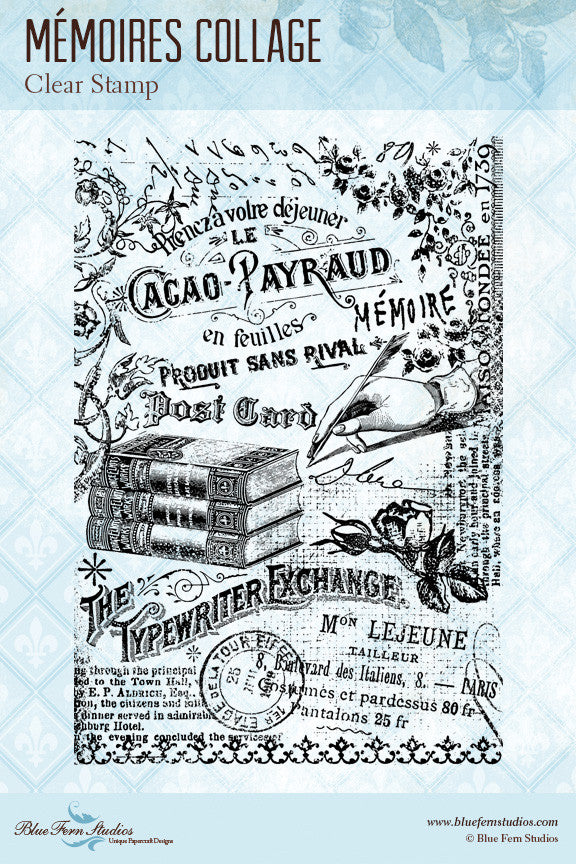 Blue Fern Stamp - Memoires Collage Stamp *