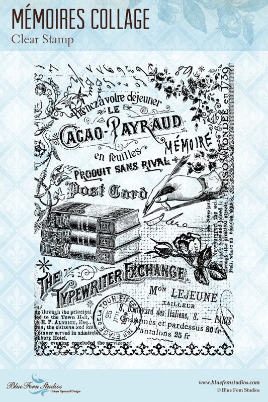Blue Fern Stamp - Memoires Collage Stamp *