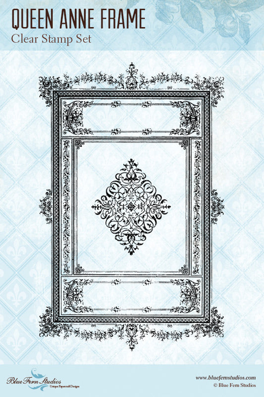 Blue Fern Stamp - Queen Anne Frame Stamp Set *