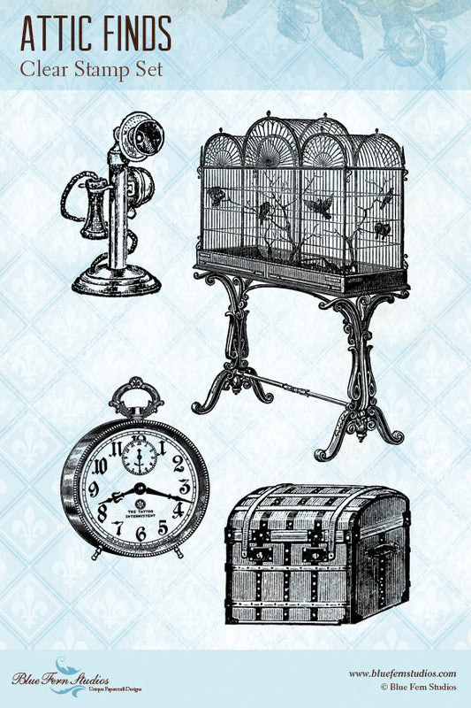 Blue Fern Stamp - Attic Finds Stamp Set *