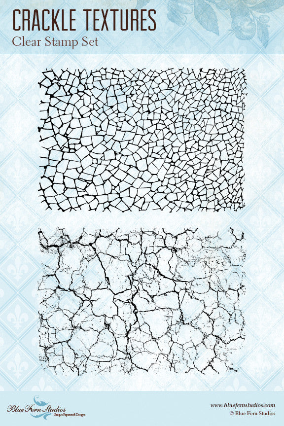 Blue Fern Stamp - Crackle Textures Stamp Set