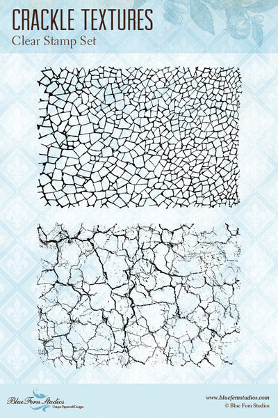 Blue Fern Stamp - Crackle Textures Stamp Set