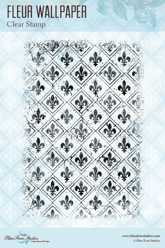 Blue Fern Stamp - Fleur Wallpaper Stamp Set *
