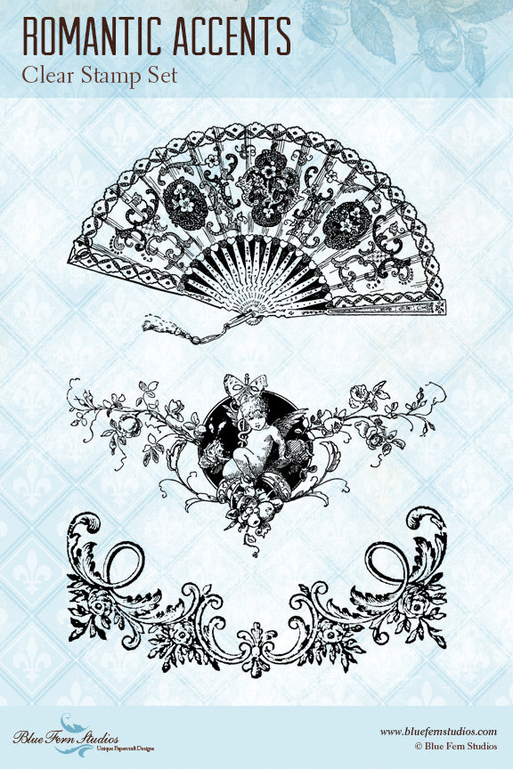 Blue Fern Stamp - Romantic Accents *