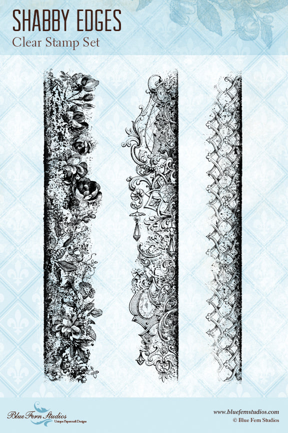 Blue Fern Stamp - Shabby Edges Stamp Set *