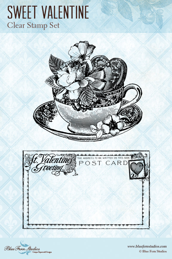 Blue Fern Stamp - Sweet Valentine *
