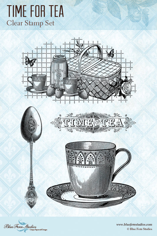 Blue Fern Stamp - Time for Tea *