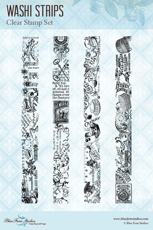 Blue Fern Stamp - Washi Strips Stamp Set *