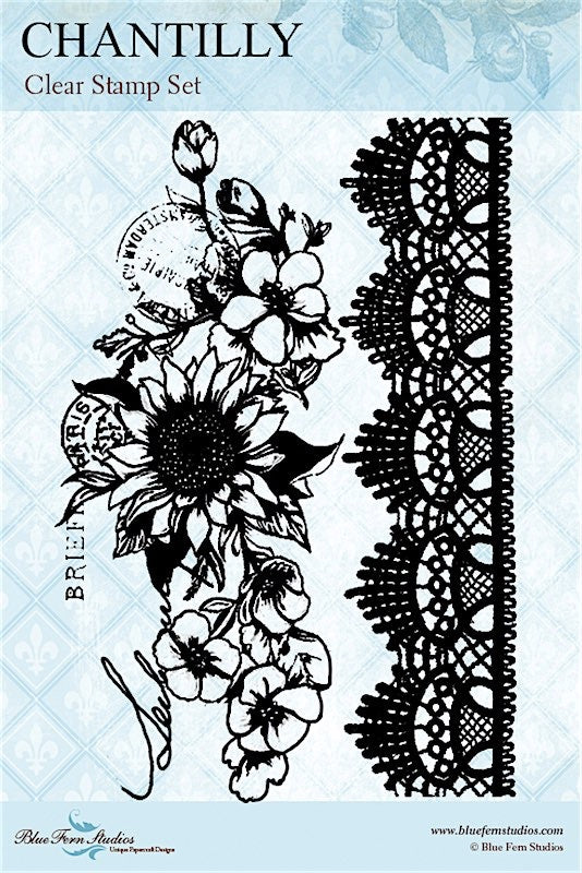 NOW SHIPPING - Blue Fern Studio - Life's Vignettes - Chantilly Stamp - By Jen Bishop